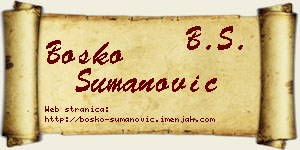 Boško Šumanović vizit kartica